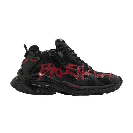 Кроссовки Balenciaga Runner Graffiti, черно-красные