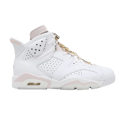 Женские кроссовки Air Jordan 6 Retro Gold Hoops, белые