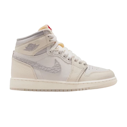 Детские кроссовки Air Jordan 1 High Retro OG, бежево-красные