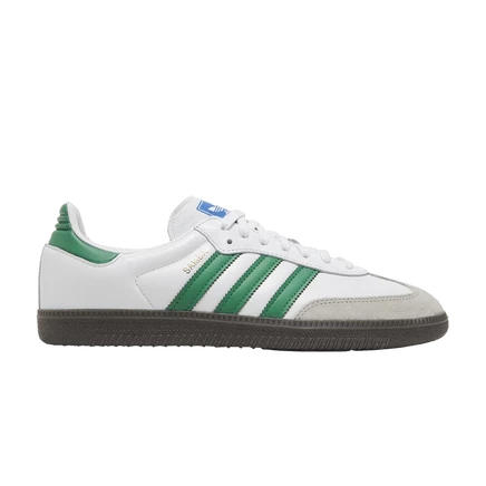 Кроссовки Adidas Samba OG, белые и зеленые