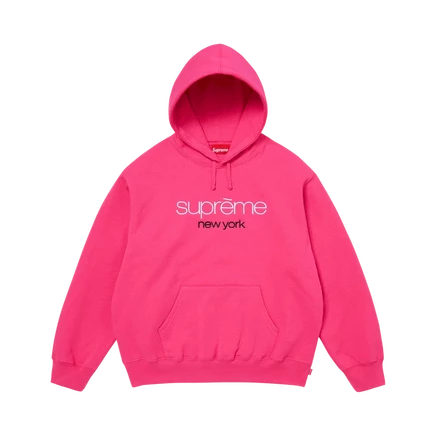 Худи Supreme Classic Logo, ярко-фуксия