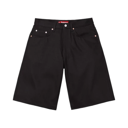 Мужские джинсовые шорты Supreme Baggy Selvedge Denim Short, черные