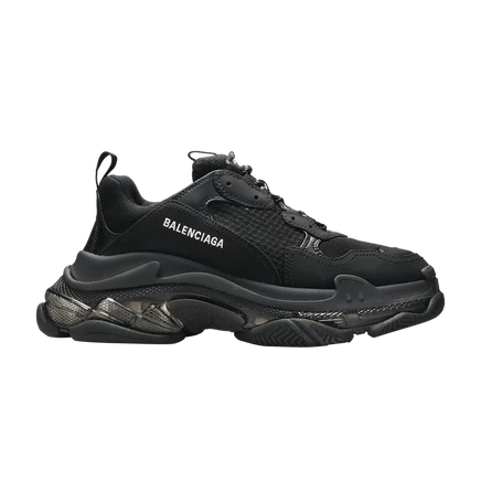 Кроссовки Balenciaga Triple S с прозрачной подошвой, черные