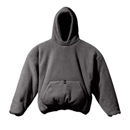 Унисекс стеганое худи yeezy gap engineered by balenciaga, темно-серое