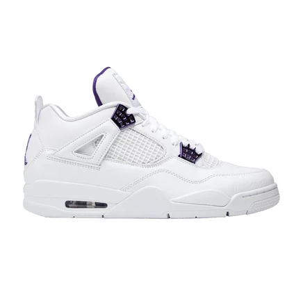 Кроссовки Air Jordan 4 Retro Purple Metallic, белые