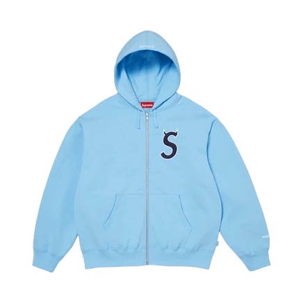 Толстовка с капюшоном на молнии с логотипом Supreme Devil 'Light Blue' синего цвета