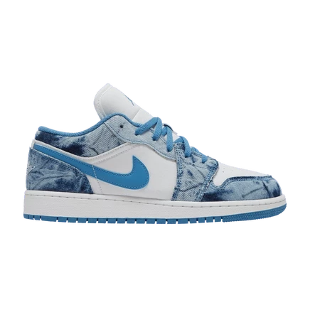 Кроссовки Air Jordan 1 Low GS Washed Denim, белые