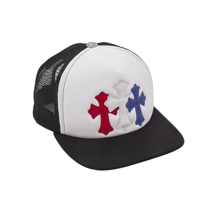 Мужская кепка Chrome Hearts Trucker, красно-бело-синяя