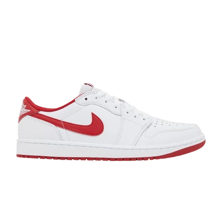 Кроссовки air jordan 1 retro low og, бело-красные