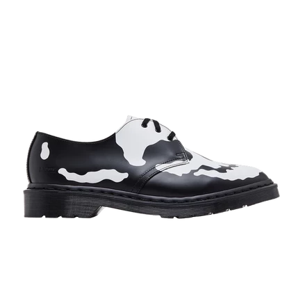 Туфли Dr Martens 1461 3-Eye с принтом Supreme, черно-белые