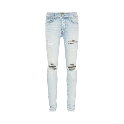 Джинсы Amiri MX1 Tie Dye Camo, светло-индиго