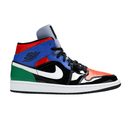Женские кроссовки Air Jordan 1 Mid SE Multi Patent, разноцветные