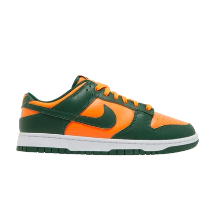 Кроссовки Nike Dunk Low Miami Hurricanes, зеленые