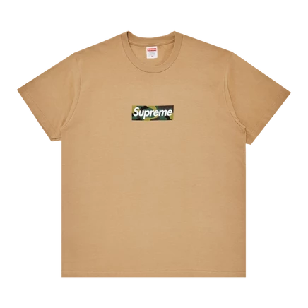 Футболка с логотипом Supreme Box коричневого цвета 