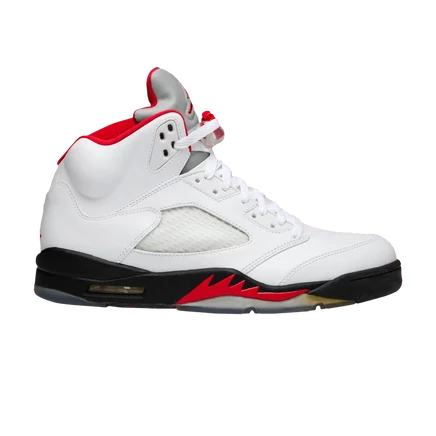 Кроссовки Air Jordan 5 Retro «White Fire Red» 2013, белые