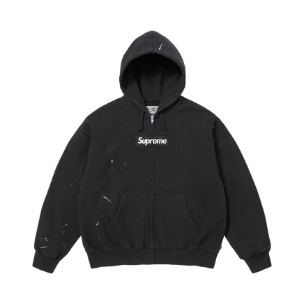 Худи Supreme x MM6 Maison Margiela Box Logo на молнии, черная