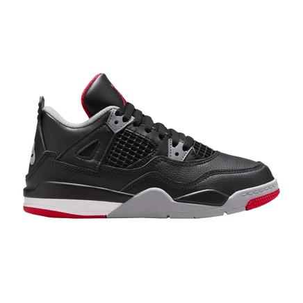 Детские кроссовки Air Jordan 4 Retro PS Bred Reimagined, черные