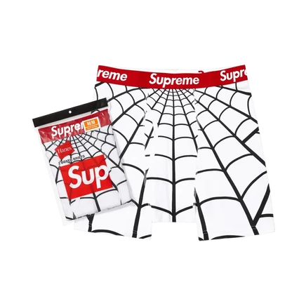 Боксерские трусы Supreme x Hanes с изображением Человека-паука (2 упаковки) 'White' белый