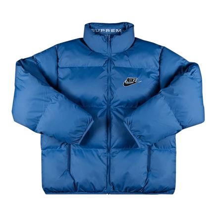 Унисекс куртка Supreme x Nike двусторонняя стеганая, синяя