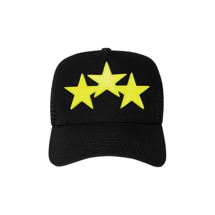 Кепка-тракер Amiri Three Star, черно-лаймовая