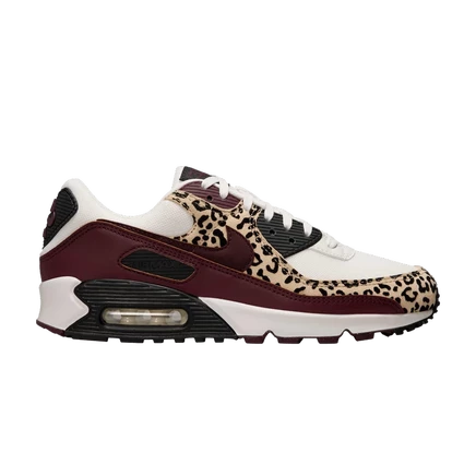 Кроссовки Nike Wmns Air Max 90 'Бордовый леопард' красного цвета