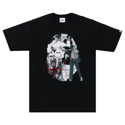 Футболка с надписью BAPE x Michael Jackson Album Jacket Ape Head 'Black' черная