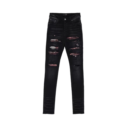 Джинсы Amiri Thrasher с узором тай-дай 'Aged Black', черные
