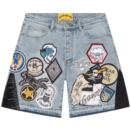 Шорты Godspeed Patchwork Denim V2, синие