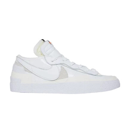 Кроссовки Nike x sacai Blazer Low из патентной кожи, белые