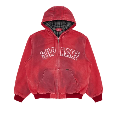 Куртка supreme светоотражающая с капюшоном, красная