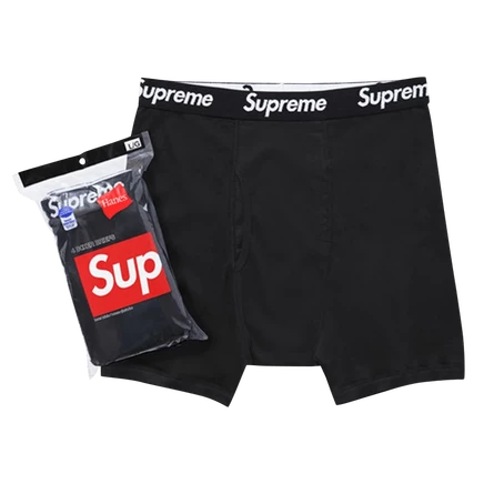 Мужские трусы-боксеры Supreme x Hanes 4 шт., черные