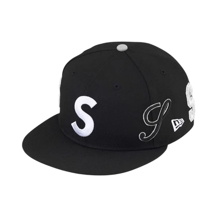 Унисекс бейсболка Supreme x New Era Multi S Logo, черная