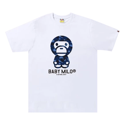 Футболка BAPE Color Camo Baby Milo 'Белая/темно-синяя' белая
