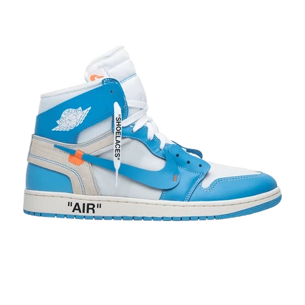 Мужские кроссовки Off-White x Air Jordan 1 UNC, голубые