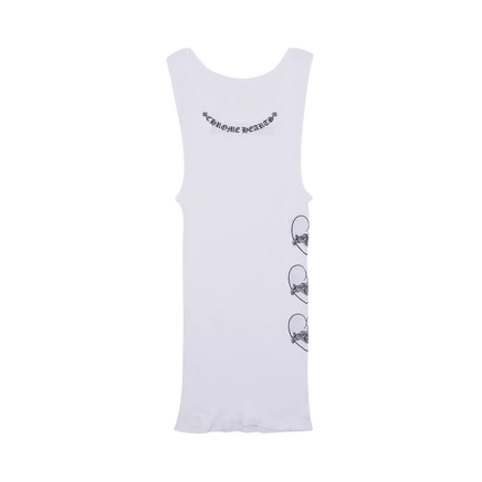 Майка Chrome Hearts Love You Rib Tank, бело-черная