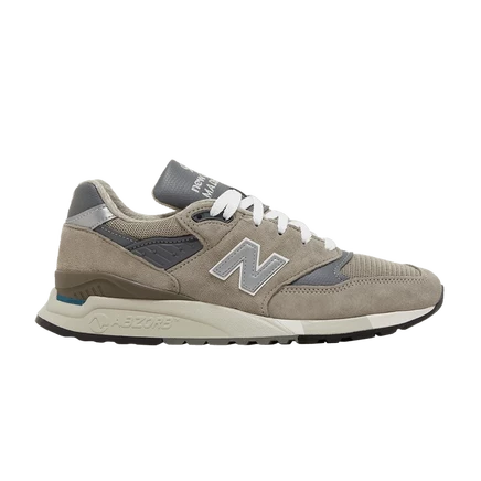 Кроссовки New Balance 998 Made in USA, серые с серебристым логотипом