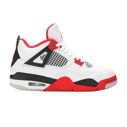Детские кроссовки Air Jordan 4 OG Fire Red 2020, белые