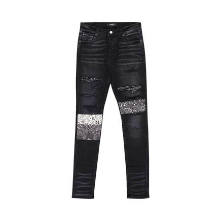 Джинсы Amiri Vintage Bandana Artpatch, черные