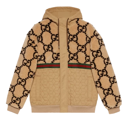 Куртка Gucci GG Jacquard, бежево-черная