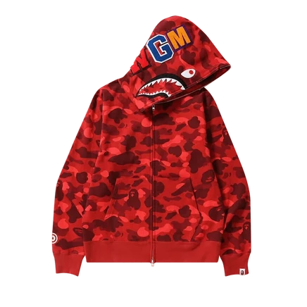 Унисекс худи Bape Shark на молнии, красное