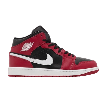 Кроссовки Air Jordan 1 Mid, красно-черно-белые