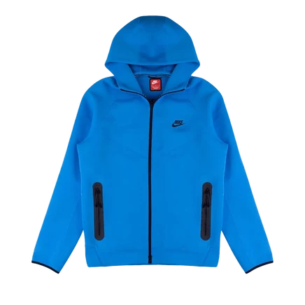 Худи nike windrunner fleece на молнии, светло-голубое/черное