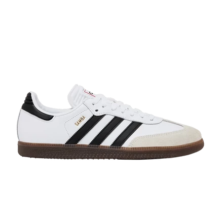Унисекс кроссовки Adidas Samba Indoor, белые/черные с коричневой подошвой