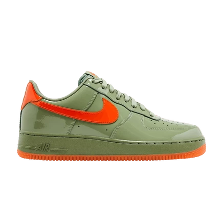 Кроссовки Nike Air Force 1 Low 07 Premium, зеленые с оранжевым