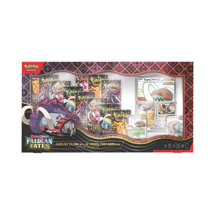 Коллекционный набор карт Pokémon Scarlet & Violet — Paldean Fates (Great Tusk ex и Iron Threads ex), многоцветный