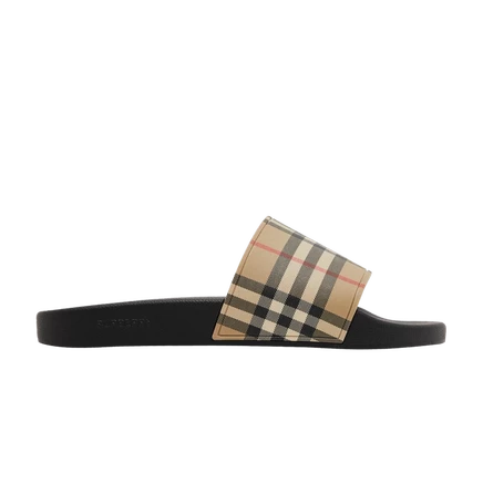 Мужские шлепанцы Burberry Check Slide, коричневые