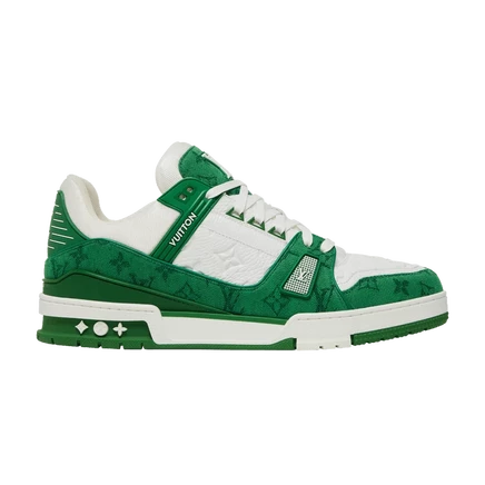 Кроссовки Louis Vuitton Trainer Monogram Denim, зеленые