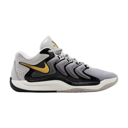 Мужские баскетбольные кроссовки Nike KD 17, серые с золотистыми элементами