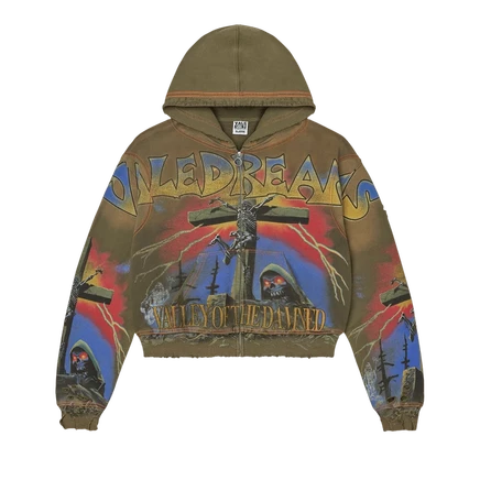 Толстовка на молнии Vale Forever «Damned Zip Up», зеленая