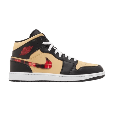 Air Jordan 1 Mid SE 'Tartan Swoosh' коричневый